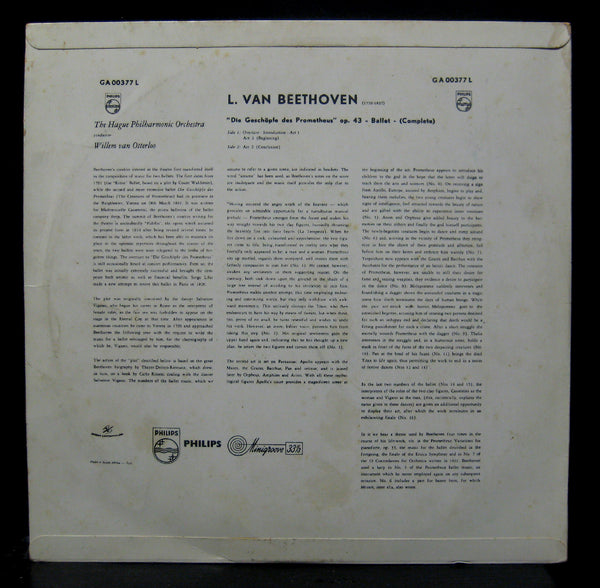 Otterloo Beethoven Geschopfe Des Prometheus LP VG+ GA00377 South Africa Phillips - Shuga Records