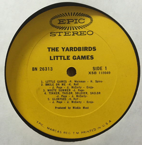 The Yardbirds Little Games LP VG+ Stereo USA 1967 Epic BN 26313 1st Press - Shuga Records