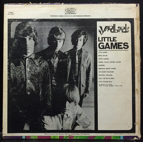 The Yardbirds Little Games LP VG+ Stereo USA 1967 Epic BN 26313 1st Press - Shuga Records