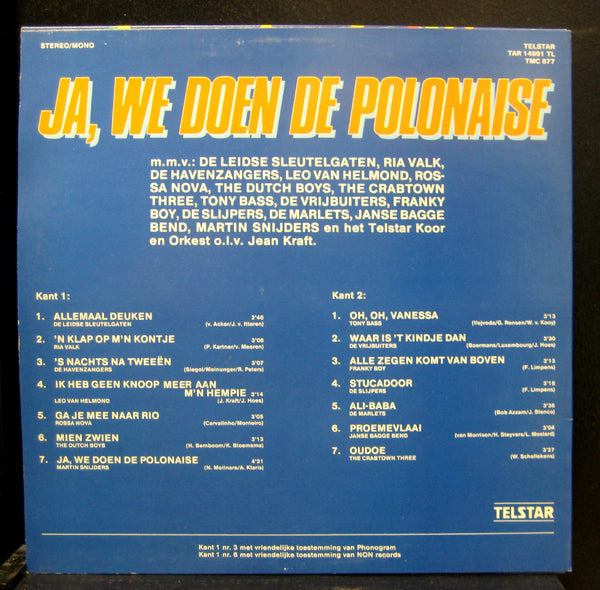 Various Ja We Doen De Polonaise LP VG+ Telstar TAR 14991 TL Stereo Schlager 1989 - Shuga Records