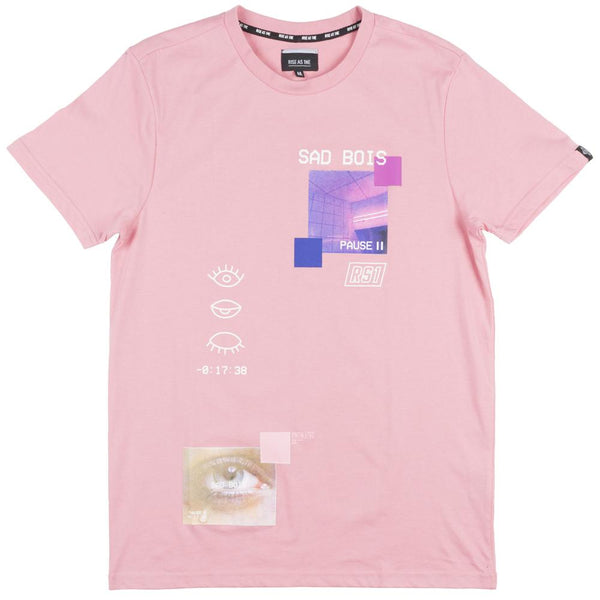 Rise As 1ne - Sad Bois Glow in the Dark Men's Pink T-Shirt - Shuga Records