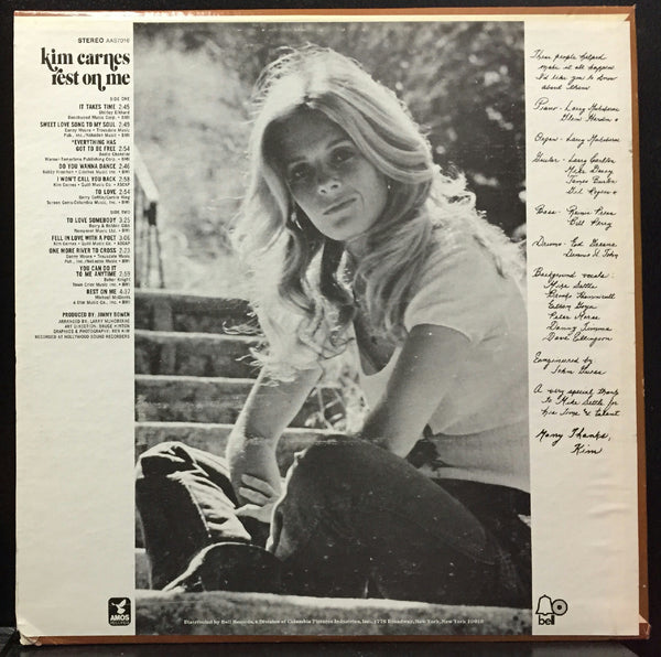 Kim Carnes Rest On Me LP Mint- 1971 Stereo USA Amos AAS 7016 Rare Rock/Folk
