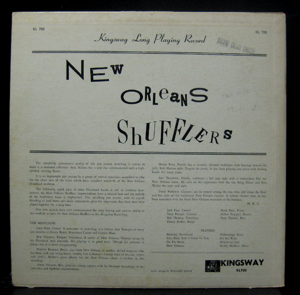 New Orleans Shufflers LP VG+ KL 700 Kingsway Vinyl 1955 Mono USA RARE Jazz