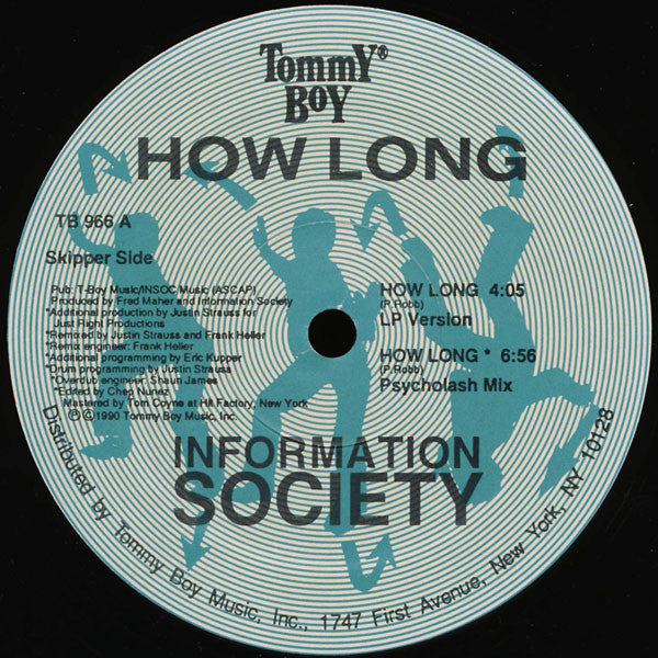 Information Society - How Long - Mint- 12" Single USA 1990 - Synth Pop