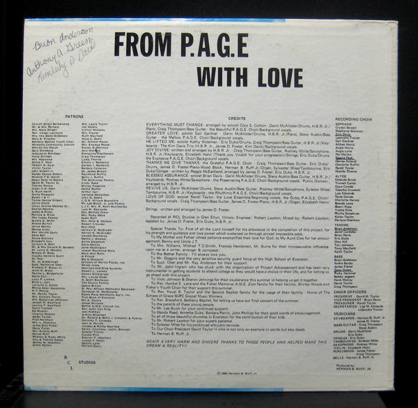 Herman Ruff & Friends From P.A.G.E. With Love Mint- RCL Private Gospel Soul Funk
