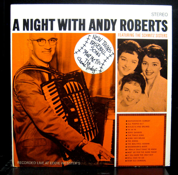 Andy Roberts & The Schmitz Sisters A Night With LP VG+ Private Minnesota Twins - Shuga Records