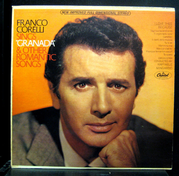 Franco Corelli - Sings Granada & Other Romantic Songs LP VG+ SP-8661 1961 Stereo - Shuga Records