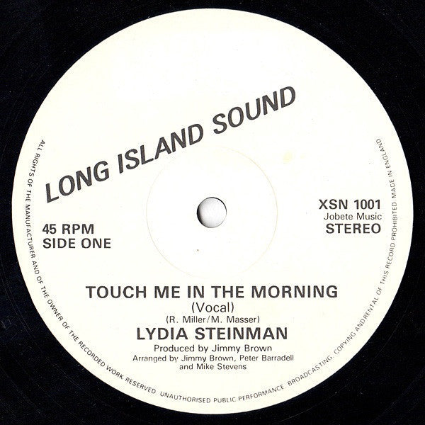 Lydia Steinman ‎– Touch Me In The Morning - VG+ 12" Single 1985 UK - Hi NRG / Italo Disco