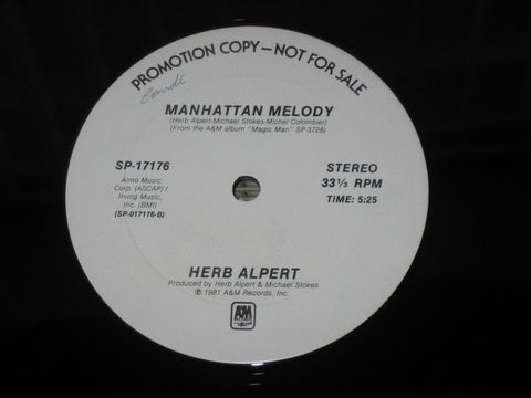 Herb Alpert - Manhattan Melody - VG+ 12" Single USA 1981 Promo - Funk