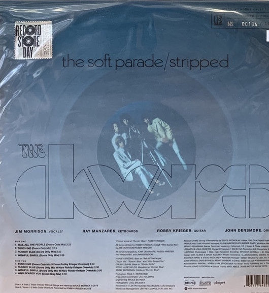 The Doors ‎– The Soft Parade: Stripped - New Lp Record Store Day 2020 Elektra USA RSD Clear Vinyl & Numbered - Rock / Blues Rock