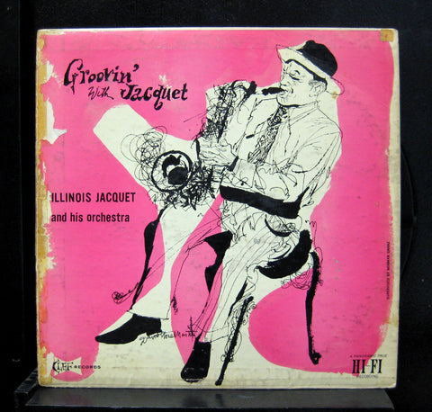 Illinois Jacquet And His Orchestra – Groovin' With Jacquet - VG LP Record 1953 Clef USA Mono Vinyl - Jazz / Bop