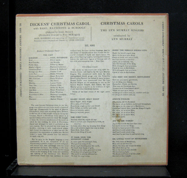 Charles Dickens - Christmas Carol LP VG ML 4081 Mono CBS 1949 Vinyl USA RARE - Shuga Records