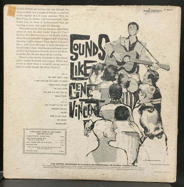 Gene Vincent - Sounds Like Gene Vincent - VG (VG- low grade cover) LP Record 1959 Capitol USA Mono Original Vinyl - Rock & Roll - Shuga Records