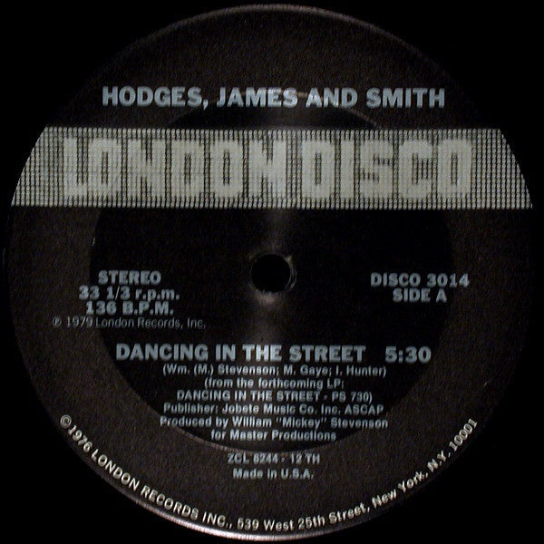 Hodges, James And Smith ‎- Dancing In The Street - Mint- 12" Single 1979 USA - Funk / Soul / Disco - Shuga Records