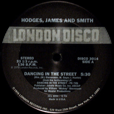 Hodges, James And Smith ‎- Dancing In The Street - Mint- 12" Single 1979 USA - Funk / Soul / Disco