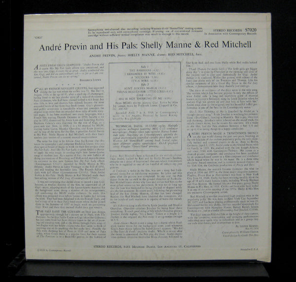 Andr Previn - Songs From Gigi LP Mint- S7020 Stereo 1958 1st Vinyl Record - Shuga Records