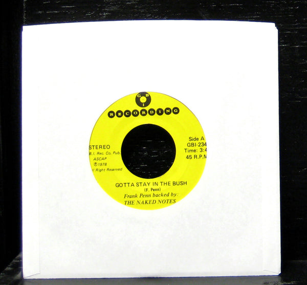 Frank Penn - Gotta Stay In The Bush / Shame & Scandel VG+ 7" Island Funk GBI 234 - Shuga Records