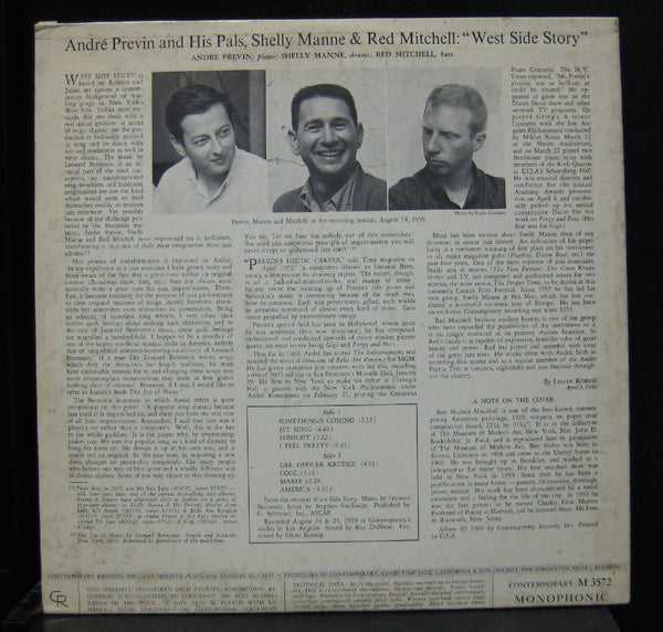 Andre Previn And His Pals - West Side Story LP VG+ M3572 1960 Mono Vinyl Record - Shuga Records