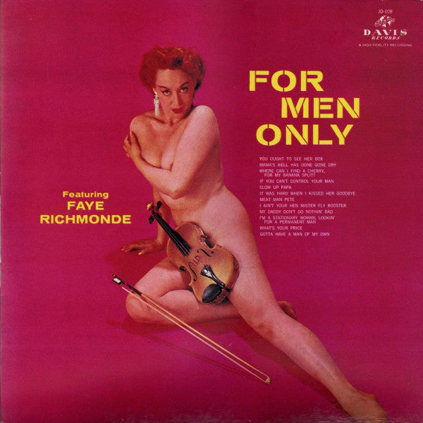 Faye Richmonde ‎– For Men Only - VG+ 1957 USA Mono - Comedy/Vocal
