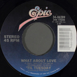 'Til Tuesday ‎– What About Love / Will She Just Fall Down - Mint- 45rpm 1986 USA - Rock / Alt Rock