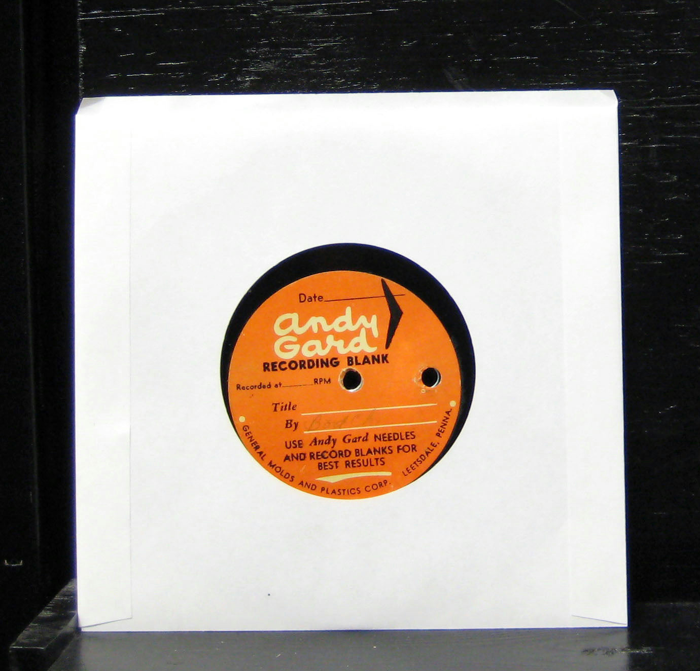 Andy Gard Recording Blank VG 6 1/2" Private Press Female USA General Molds - Shuga Records