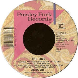 The Time - Jerk Out / Mo' Jerk Out - VG+ 7" Single 45RPM 1990 Paisley Park USA - Funk / Soul
