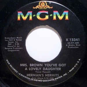 Herman's Hermits ‎- Mrs. Brown You've Got A Lovely Daughter - VG+ 7" Single 45 RPM 1965 USA - Rock / Beat