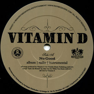 Vitamin D ‎– No Good VG+ - 12" Single 2003 Rhymesayers USA - Hip Hop