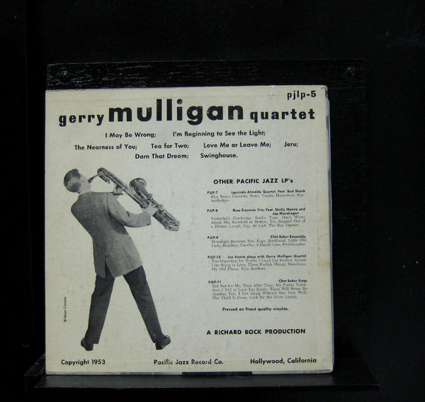 Gerry Mulligan Quartet - Gerry Mulligan Quartet - VG+ 10" LP Record 1953 Pacific Jazz USA Original Vinyl - Jazz / Cool Jazz - Shuga Records
