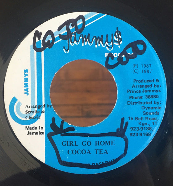 Cocoa Tea - Girl Go Home VG+ 7" Jamaica 45 Jammy's Reggae Dancehall RARE - Shuga Records