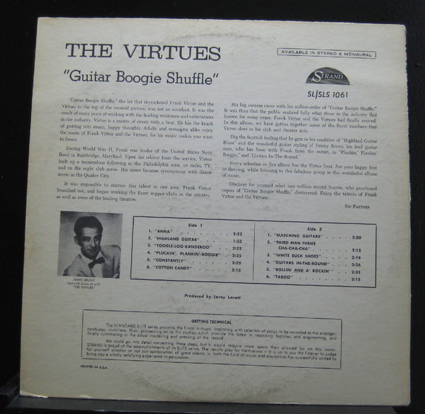 Frank Virtue And The Virtues - Guitar Boogie Shuffle LP VG+ 1st USA Vinyl Record - Shuga Records