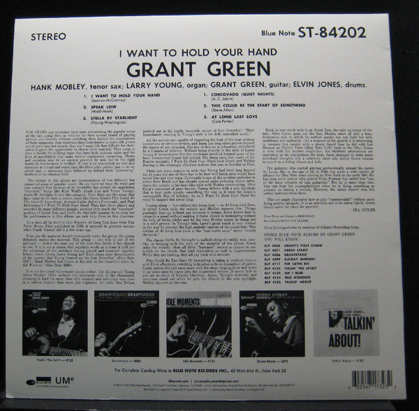 Grant Green - I Want To Hold Your Hand LP Mint- BST 84202 180g 2015 Vinyl Record - Shuga Records