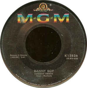 Conway Twitty ‎– Danny Boy / Halfway To Heaven - VG+ 7" Single 45RPM 1959 MGM USA - Rock / Doo Wop