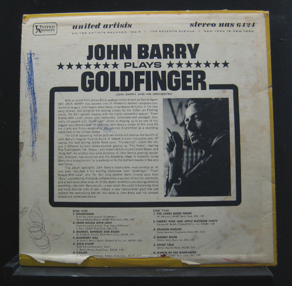 John Barry And His Orchestra - John Barry Plays Goldfinger - VG+ LP Record 1965 United Artists USA Vinyl -Jazz / Soundtrack - Shuga Records