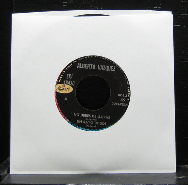 Alberto Vazquez - No Debes De Llorar / Un Rayo De Sol VG+ 7" EP Musart 45-4223 - Shuga Records