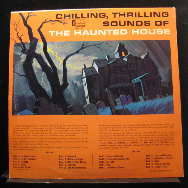 No Artist - Chilling, Thrilling Sounds Of The Haunted House - VG LP Record 1973 Walt Disney Disneyland USA Vinyl - Special Effects / Halloween - Shuga Records