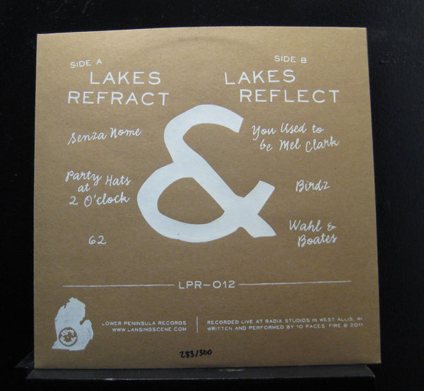 10 Paces, Fire - Lakes Refract & Lakes Reflect - New EP Record 2012 Lower Peninsula Vinyl, Numbered, Silkscreened Cover & Download - Rock / Indie Rock - Shuga Records
