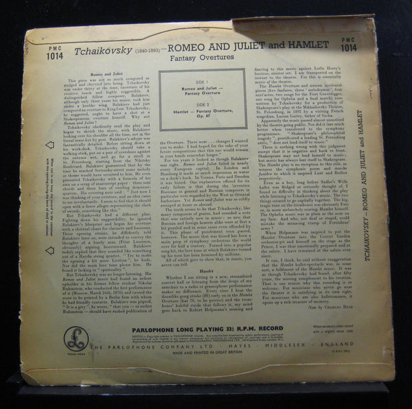 Anatole Fistoulari - Tchaikovsky Fantasy Overtures LP VG+ PMC 1014 1st UK Record - Shuga Records