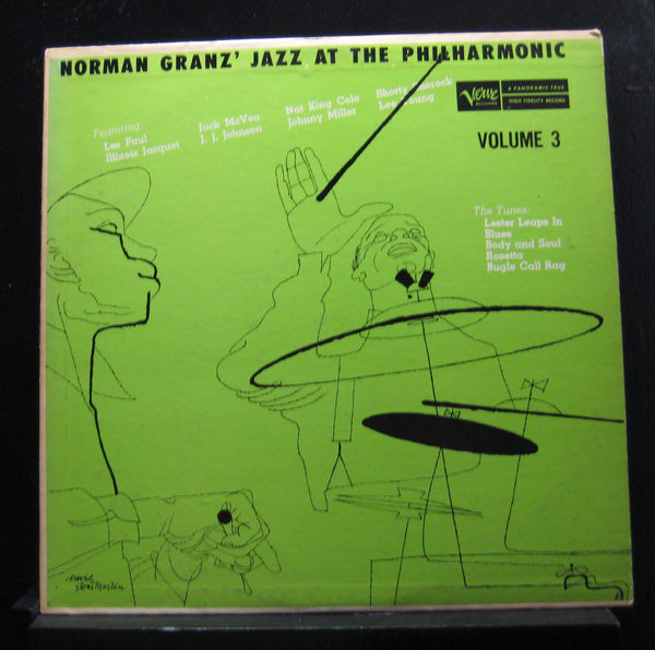 Jazz At The Philharmonic - Norman Granz' Jazz At The Philharmonic Vol. 3 (1955) - VG+ LP Record 1957 Verve USA Mono Vinyl & David Stone Martin Cover Art - Jazz - Shuga Records