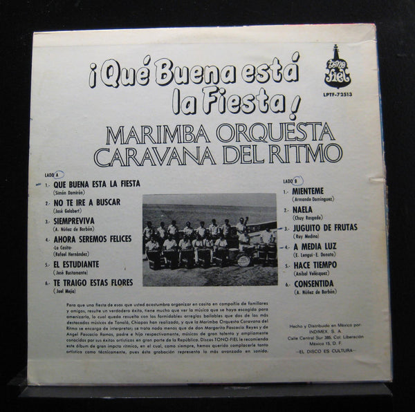 Marimba Orquesta Caravana Del Ritmo - Que Buena Esta La Fiesta - VG+ LP Record 1979 Tono Fiel Mexico Vinyl - Latin / Afro-Cuban / Marimba / Cha-Cha / Mambo - Shuga Records