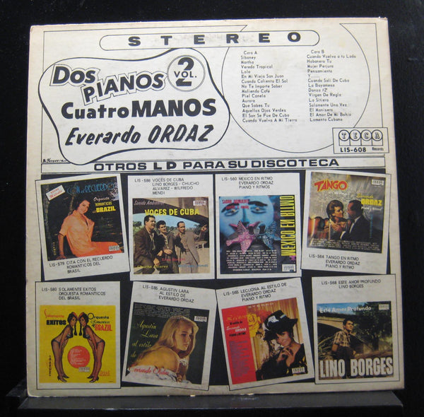 Everado Ordaz - Dos Pianos, Cuatro Manos LP VG+ LIS-608 Mono Vinyl Record - Shuga Records