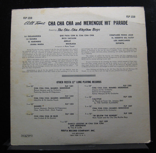 All Time Cha-Cha-Cha And Merengue Hit Parade LP VG+ FLP 1210 Mono Vinyl Record - Shuga Records