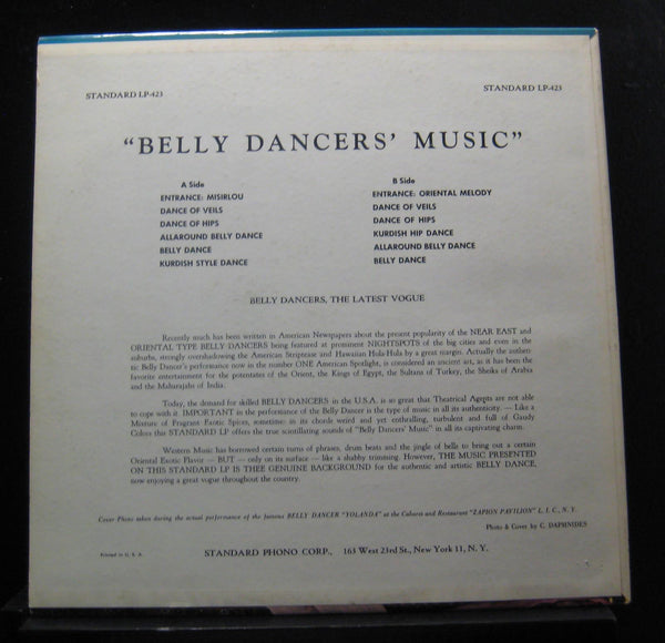 Unknown Artist - Belly Dancers' Music - VG+ LP Record 1960s Standard USA Vinyl - Arabic / Egyptian / Middle East - Shuga Records