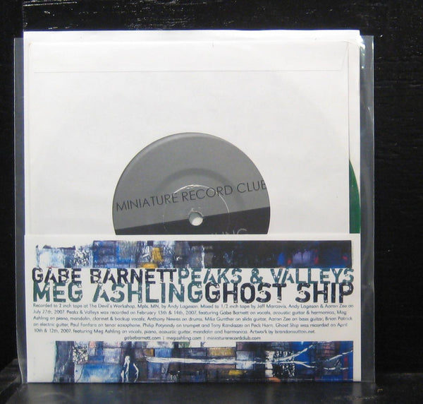 Gabe Barnett - Peaks & Valleys / Meg Ashling MINT- 7" Green Vinyl MINI 779 - Shuga Records