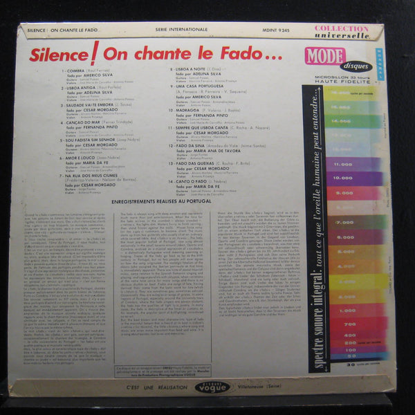 Amrico Silva - Silence on le chante le fado LP Mint- MDINT 9245 France Record - Shuga Records