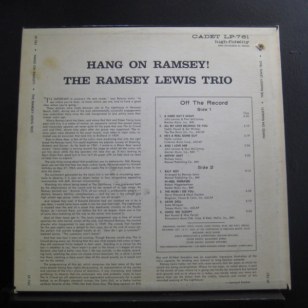 The Ramsey Lewis Trio - Hang On Ramsey! - VG+ LP Record 1965 Cadet USA Original Vinyl - Jazz / Soul-Jazz - Shuga Records