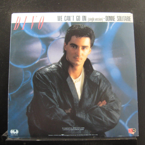 Divo - We Can't Go On 12" VG+ CGD 15372 Italy 1988 Vinyl Record - Shuga Records