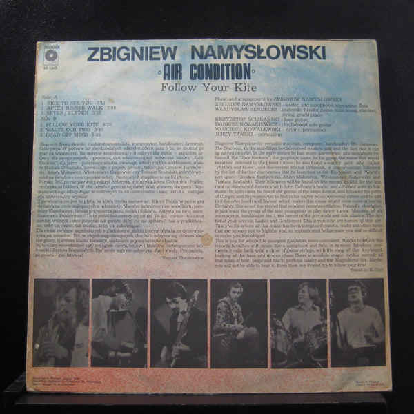 Zbigniew Namysłowski Air Condition - Follow Your Kite - VG+ (VG cover) LP Record 1980 Polskie Nagrania Muza Poland Vinyl - Jazz / Jazz-Funk / Fusion - Shuga Records