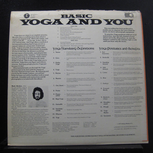 Mark Becker - Basic Yoga And You - New LP Record 1977 Gateway USA Vinyl & Booklet - Indian Classical / Spoken Word - Shuga Records