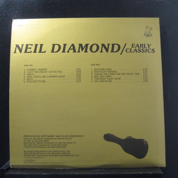 Neil Diamond - Early Classics - VG+ LP Record 1978 FrogKing USA Vinyl - Pop Rock / Soft Rock - Shuga Records